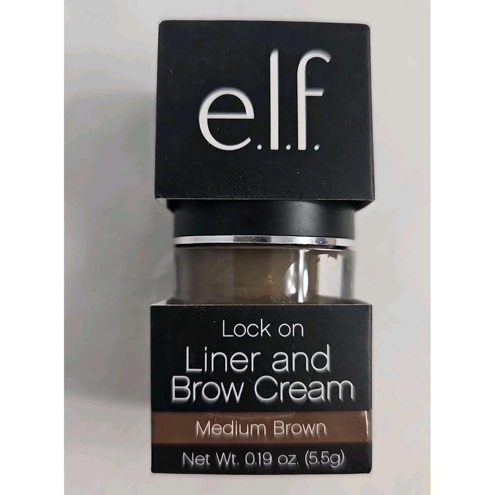 e.l.f. Lock On Liner &‎ Brow Cream Medium Brown Glides Smoothly NIB